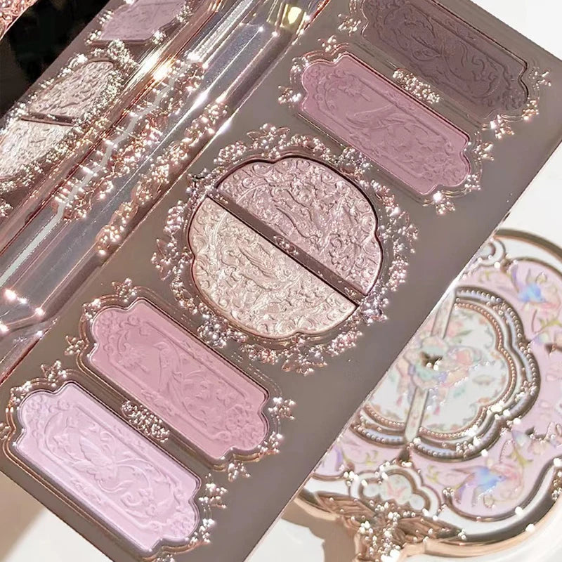6-Color Embossed Eyeshadow Palette for All-Day Wear - 6