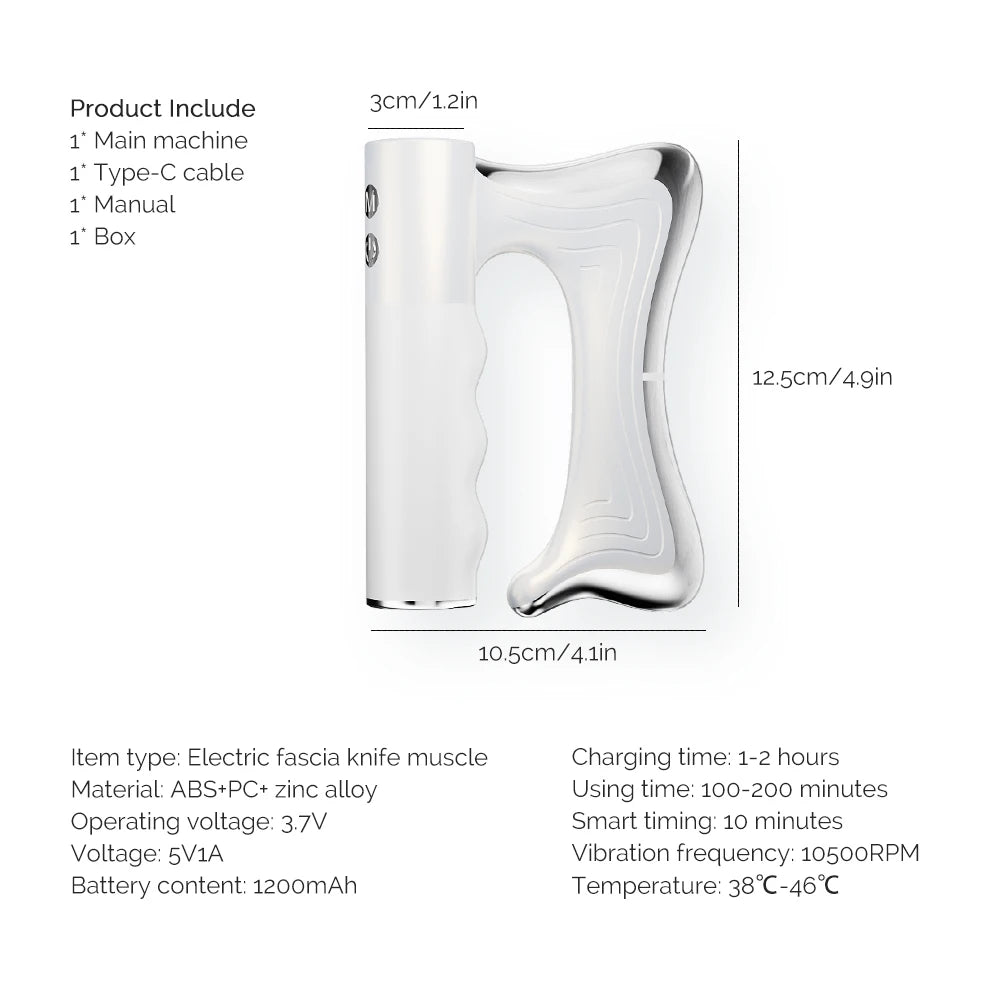 Electric Muscle Scraping & Heated Fascia Massage Tool - 8