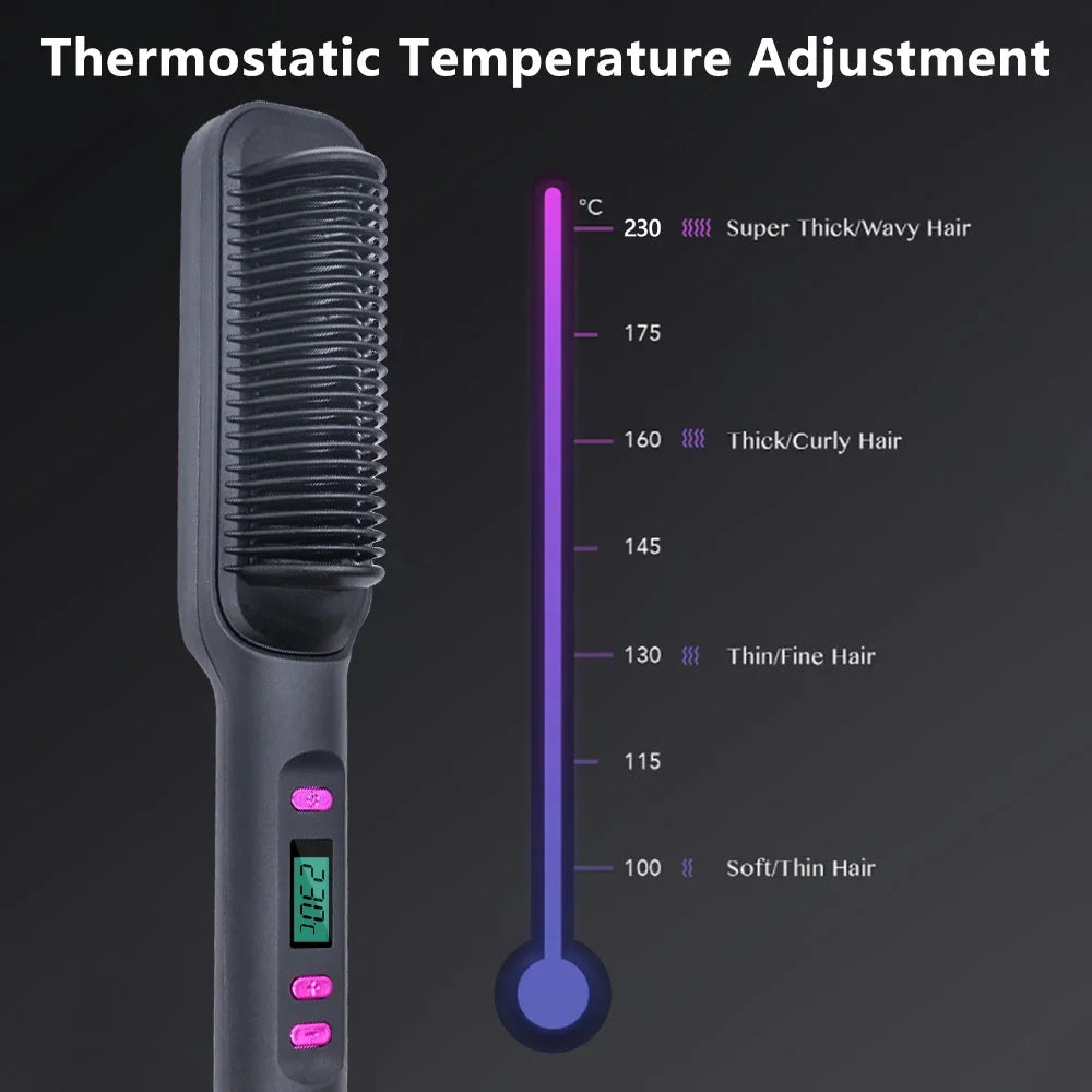 Professional Ceramic Hair Straightening Brush - 2