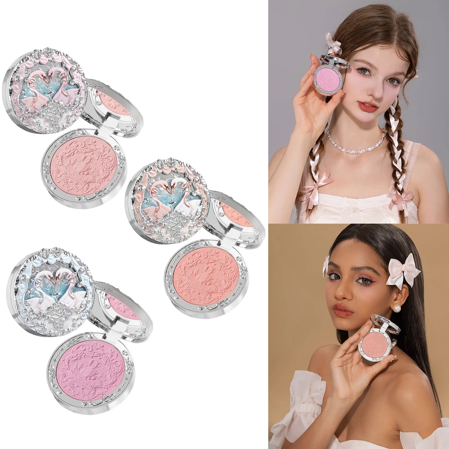 Embossed Matte Finish Powder Blush for Long-Lasting Natural Glow - 1