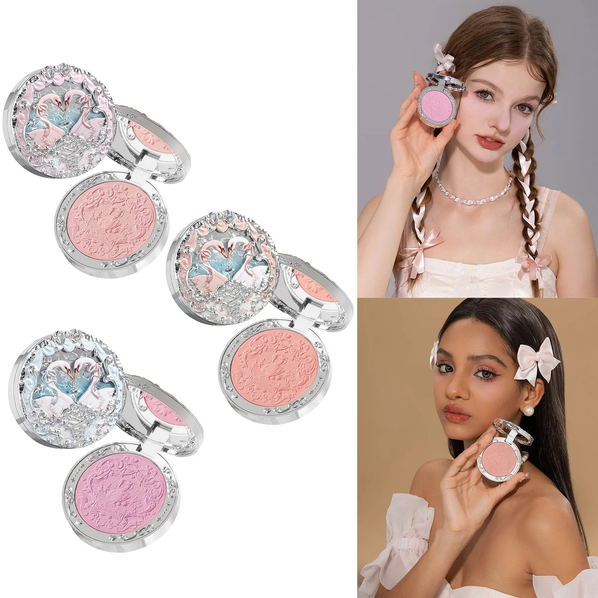 Embossed Matte Finish Powder Blush for Long-Lasting Natural Glow