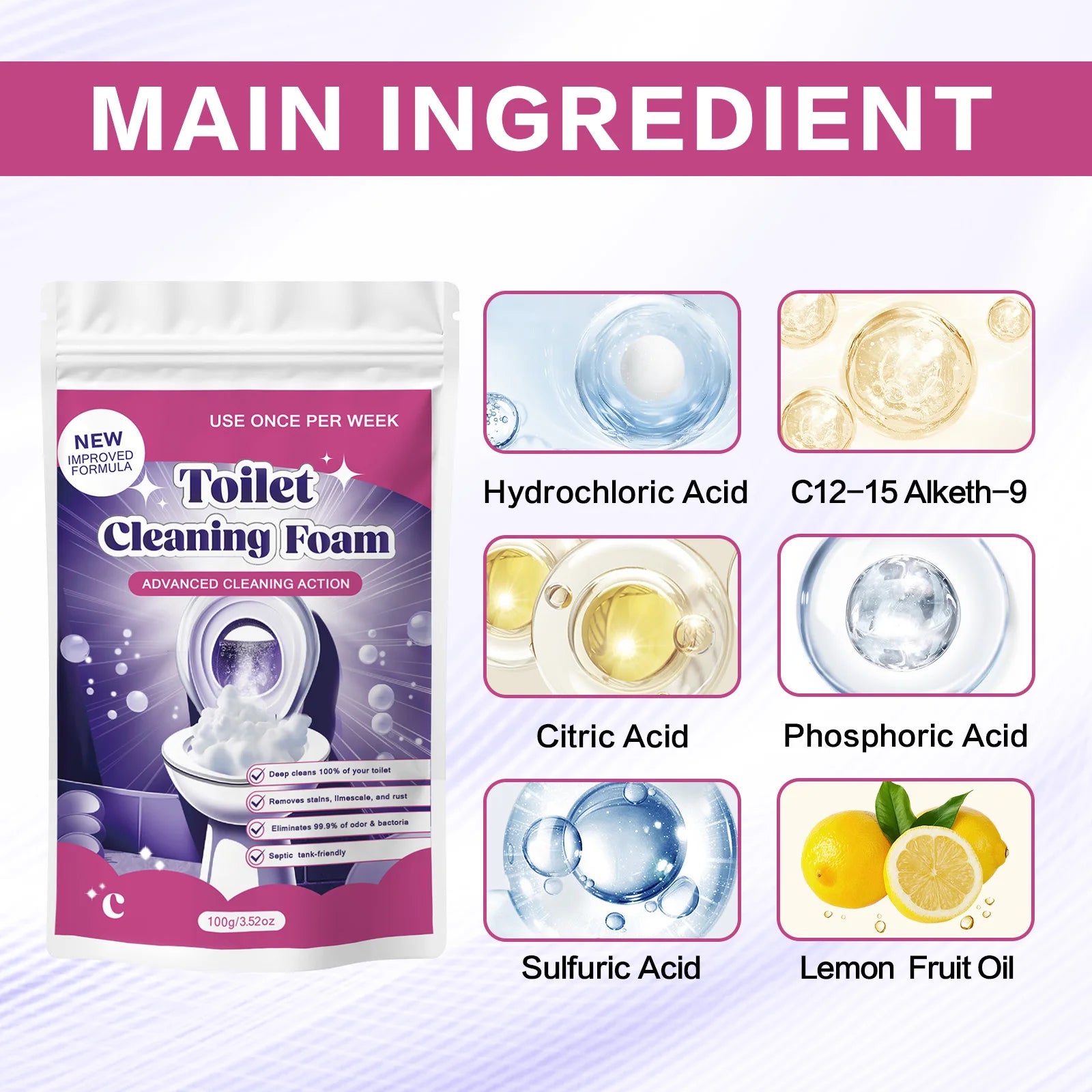 Powerful Toilet Cleaning Foam for Deep Stain Removal - 9