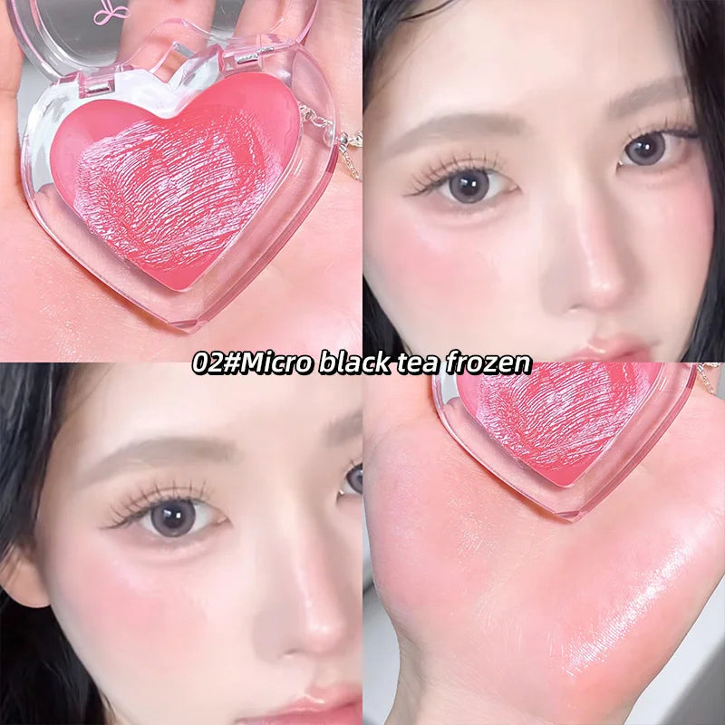 Heart-Shaped Water-Luminous Blush & Highlighter Cream - 25