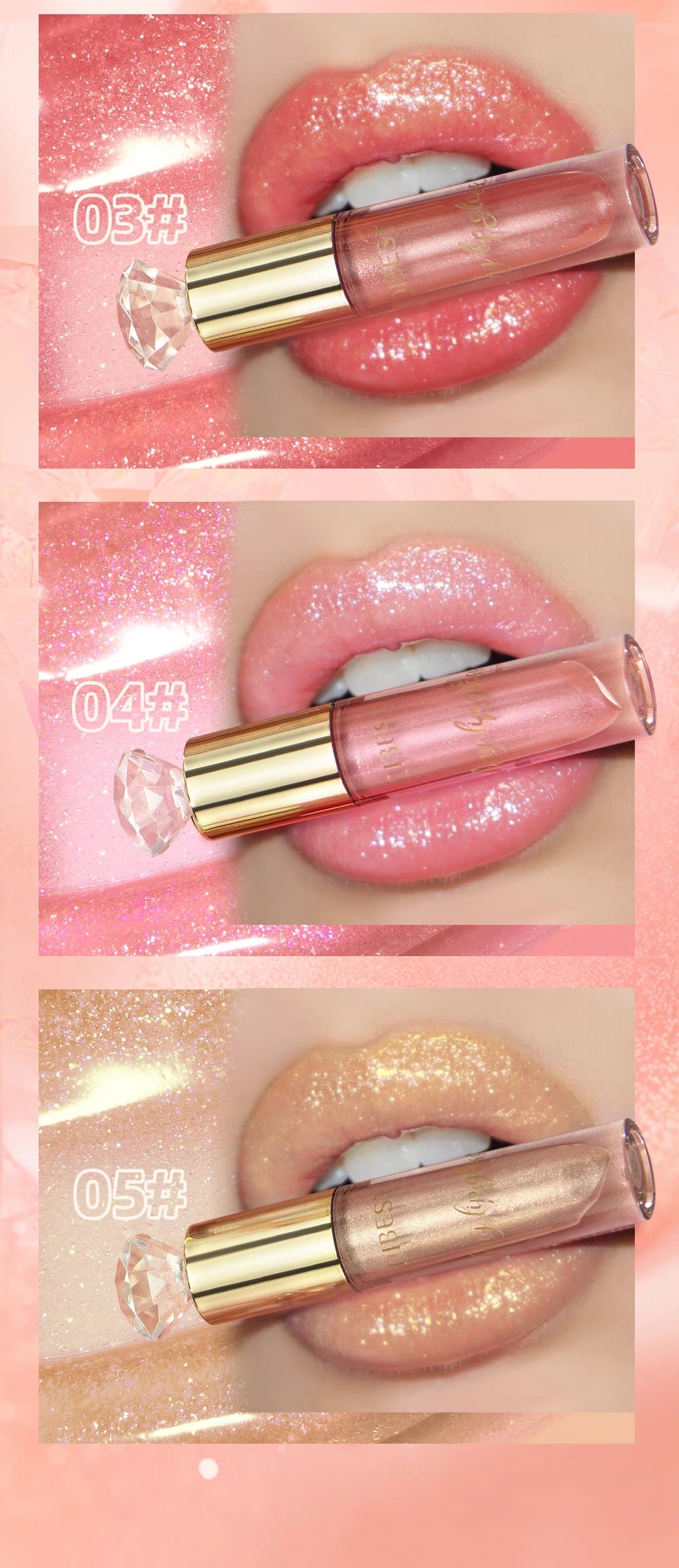 Diamond Shimmer Glitter Lip Gloss - 14