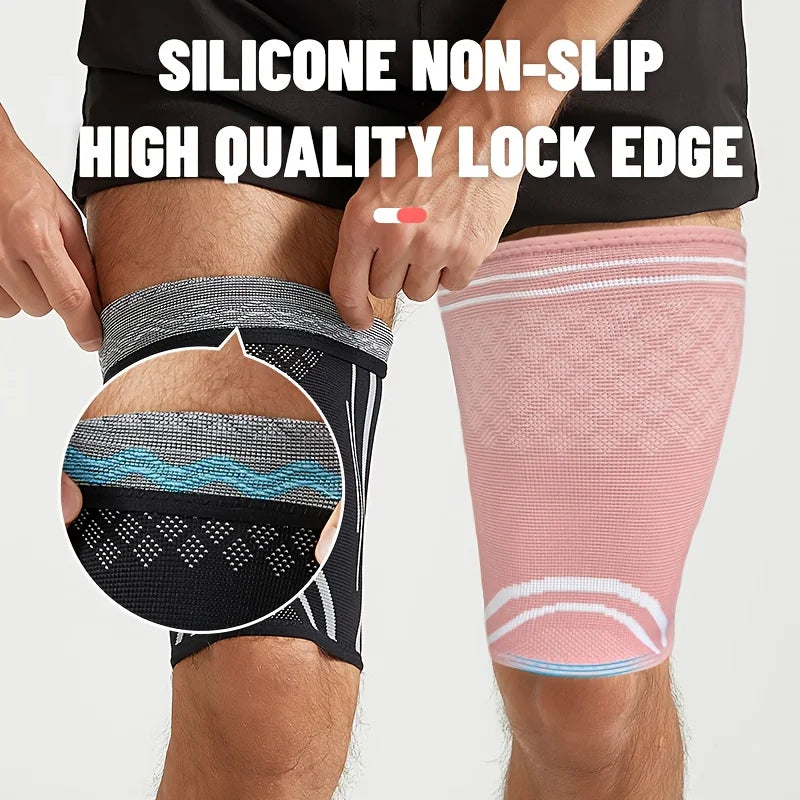 Elastic Thigh Compression Sleeve for Sports and Muscle Support - 3