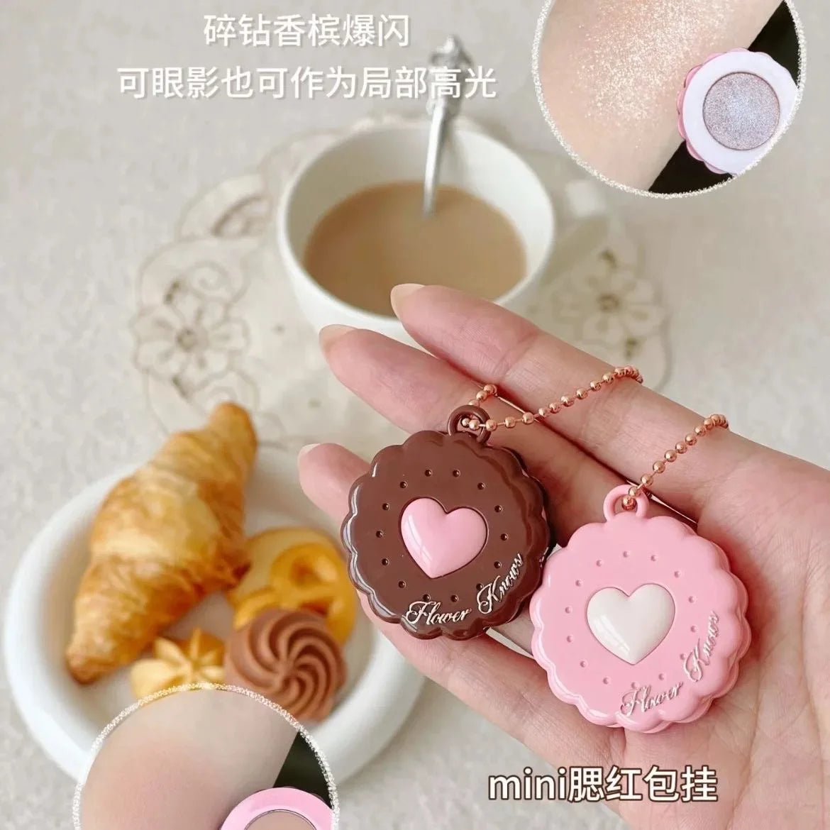 Mini Monochrome Powder Blush Keychain - 2