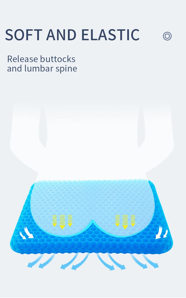 Orthopedic Honeycomb Gel Seat Cushion for Pain Relief - 11