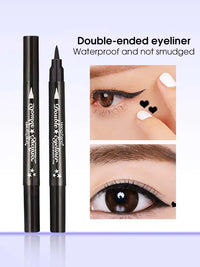 Double-Ended Waterproof Eyeliner with Decorative Stamp