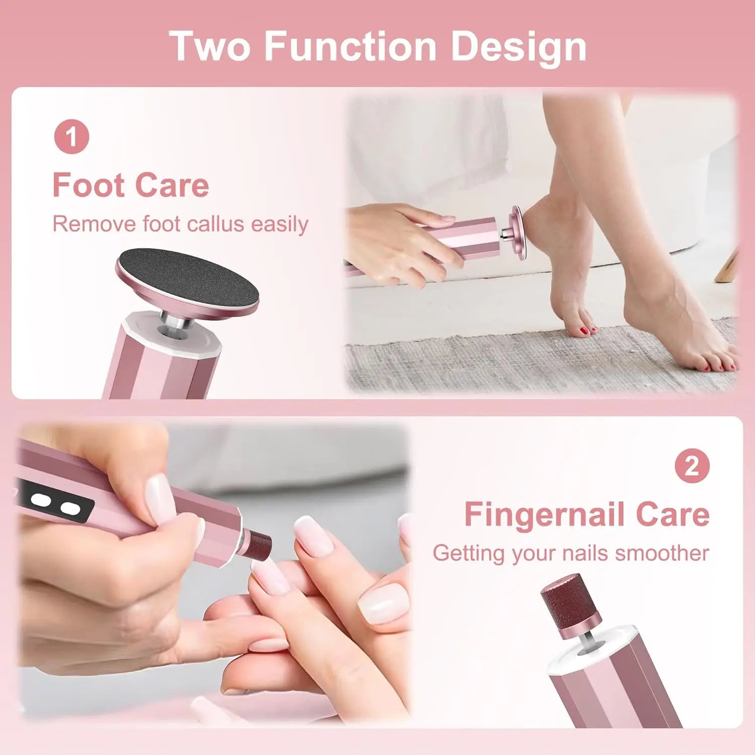 2-in-1 Electric Foot Callus Remover and Nail Polisher - 2