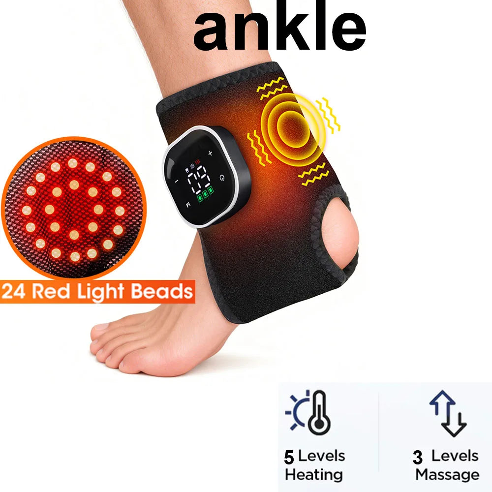 Wireless Heated Ankle Massage Brace for Joint Pain Relief - 37