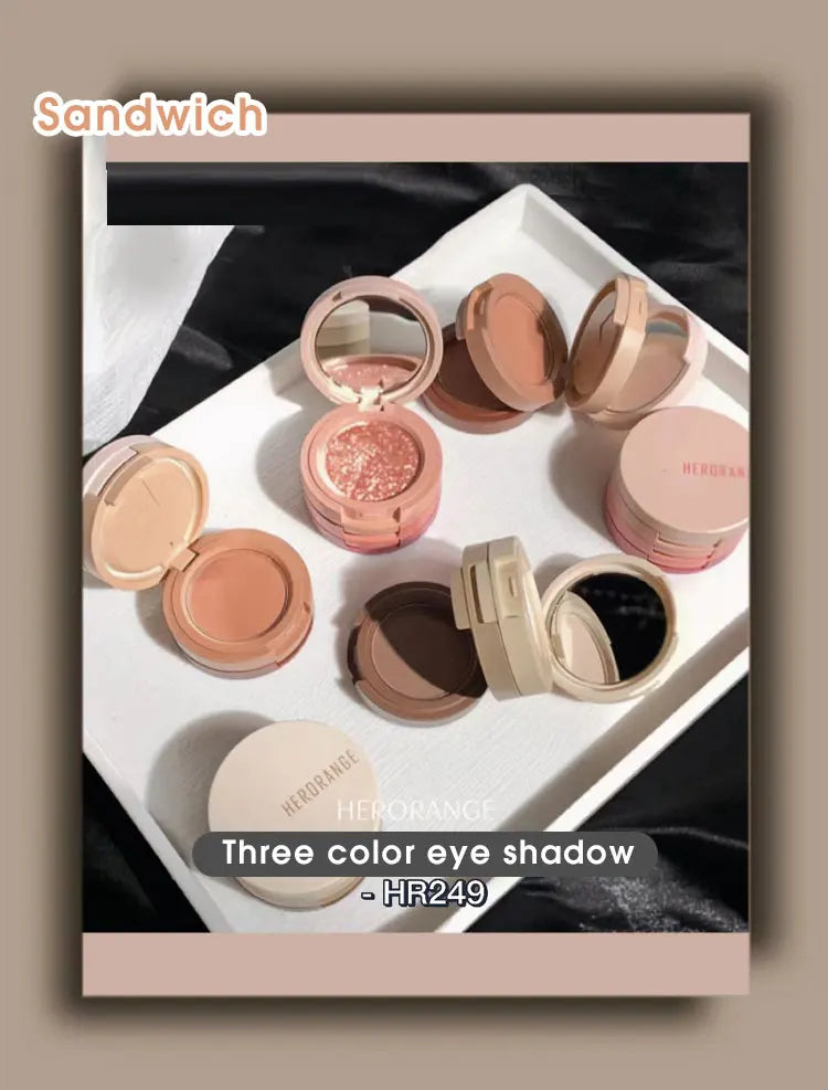Tri-Color Stackable Eyeshadow Palette for Effortless Eye Makeup - 6