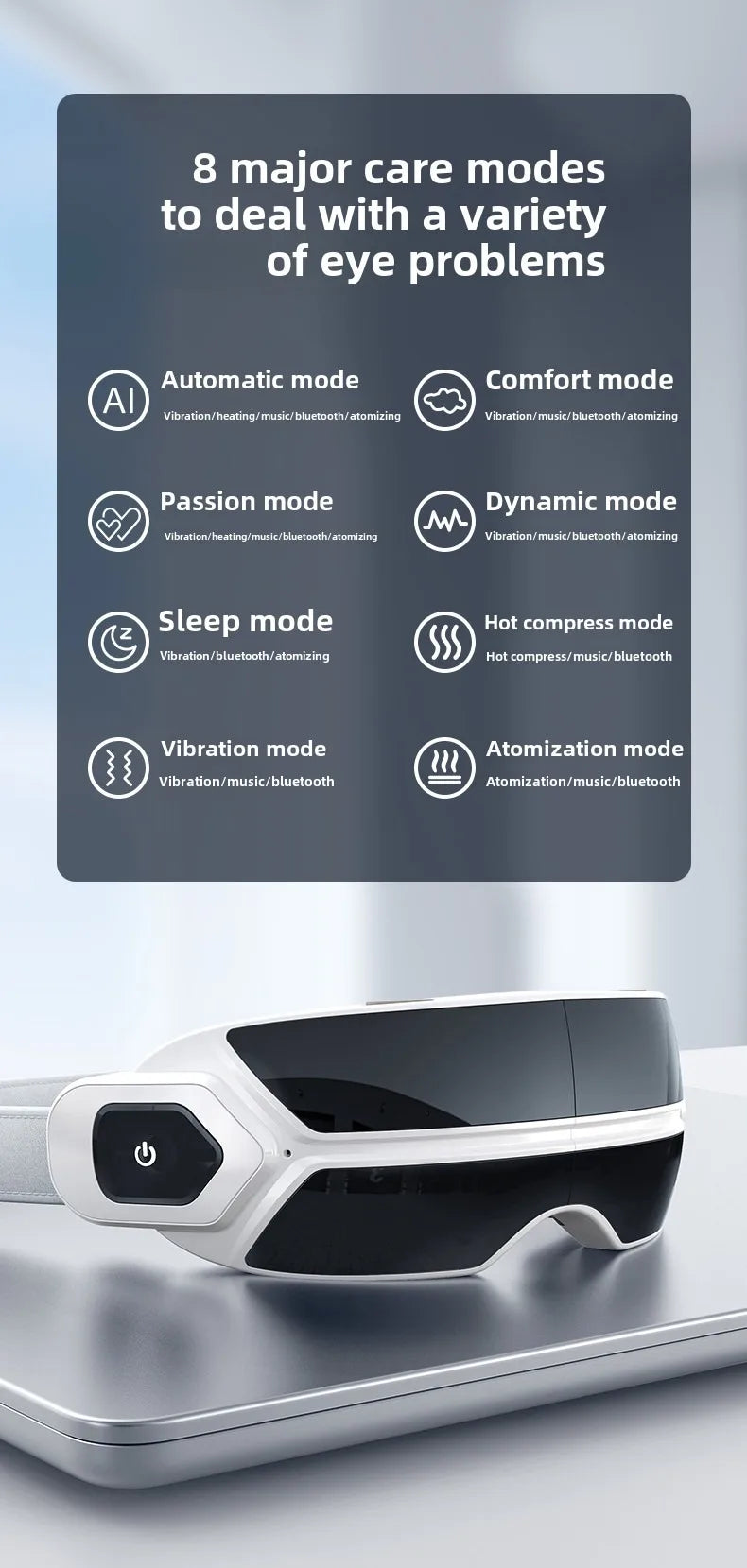 Steam Atomization Eye Massager with Heat and Bluetooth - 17
