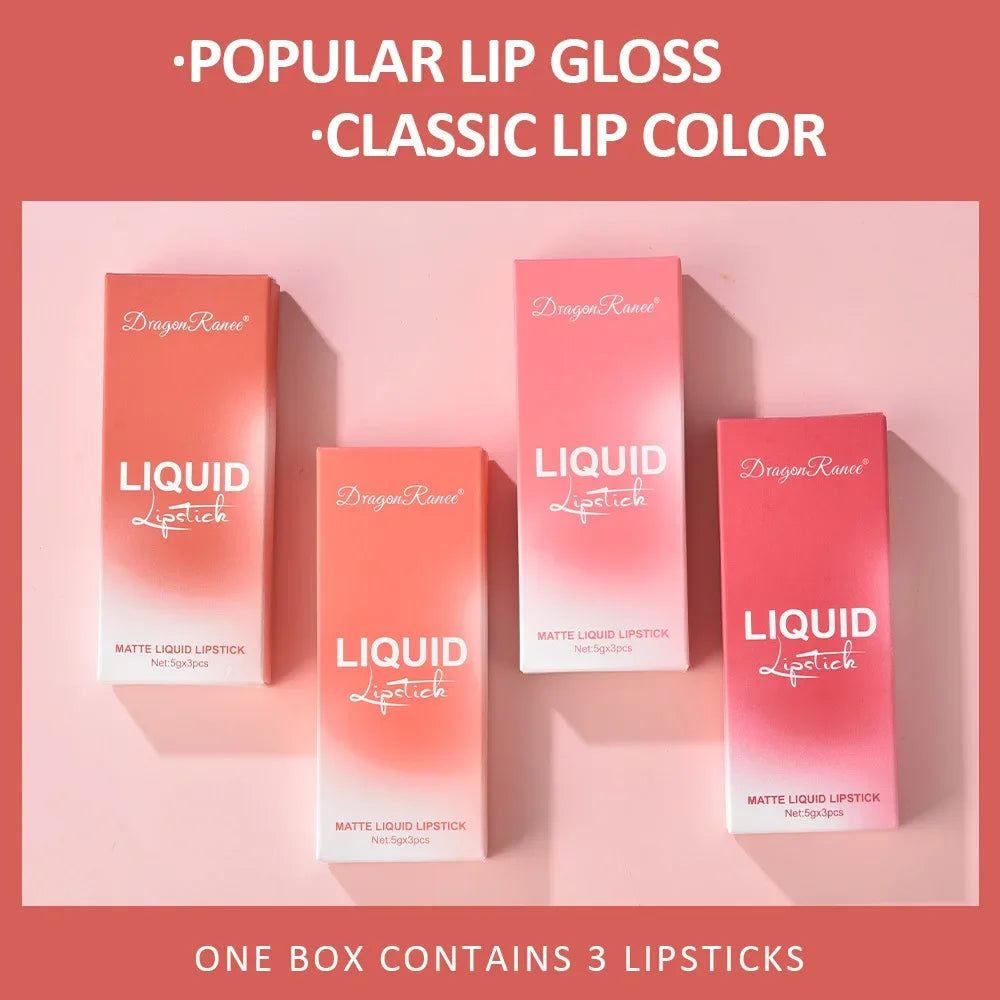 3-Piece Waterproof Matte Liquid Lipstick Set - 2