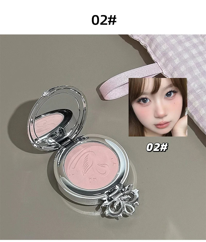 Long-Lasting Matte Pink Powder Blush for Natural Glow - 24