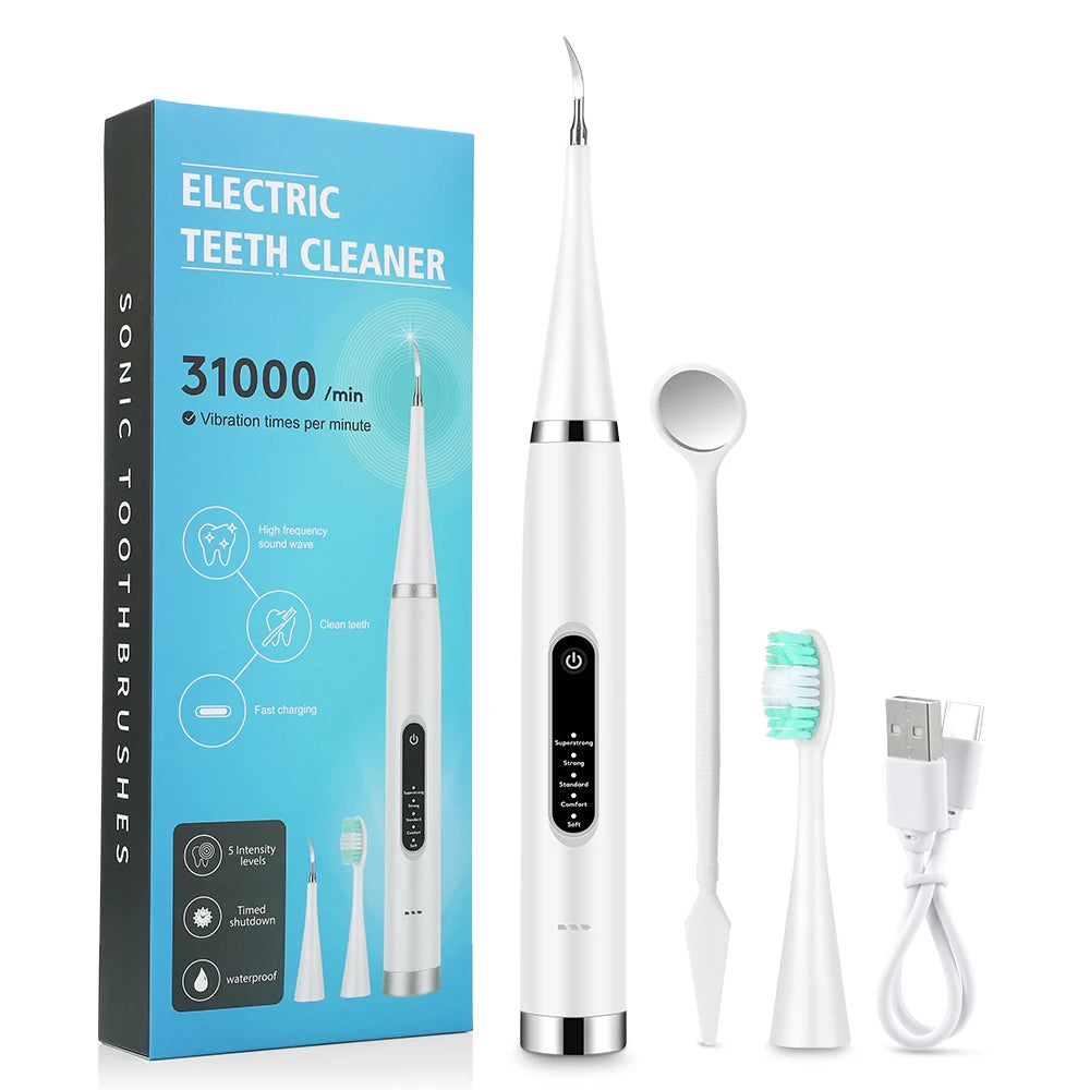 Electric Sonic Dental Calculus Remover & Teeth Whitening Kit - 19