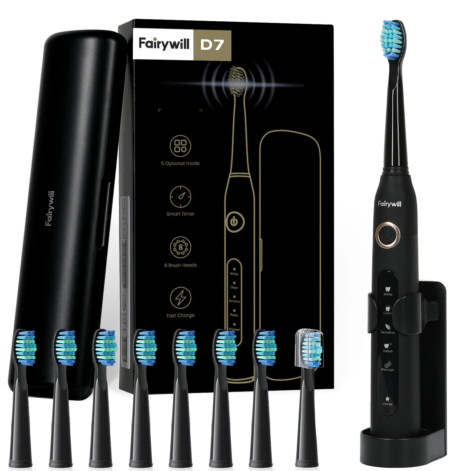 Sonic Electric Toothbrush with 5 Cleaning Modes and Travel Case - 21