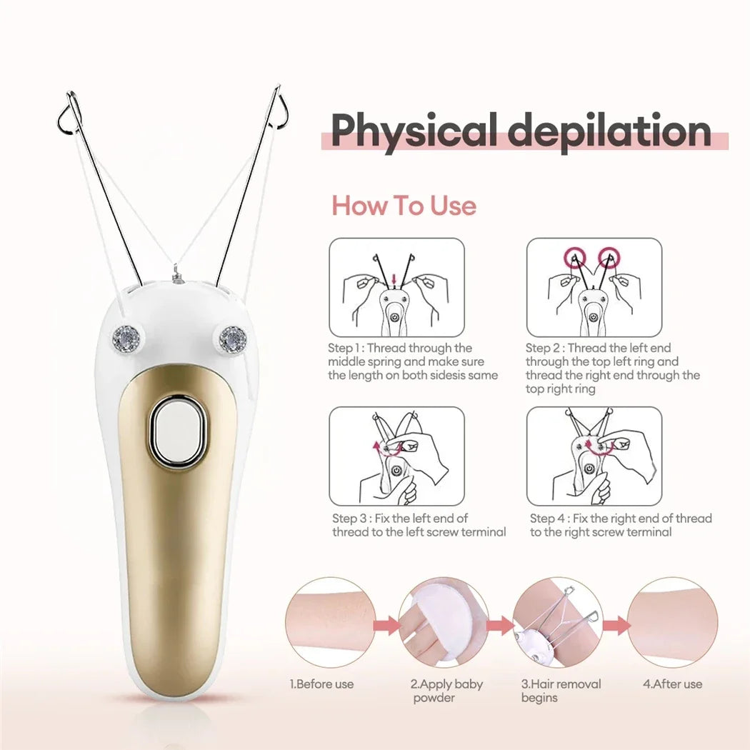 Electric Cotton Thread Hair Remover for Face and Body - 6