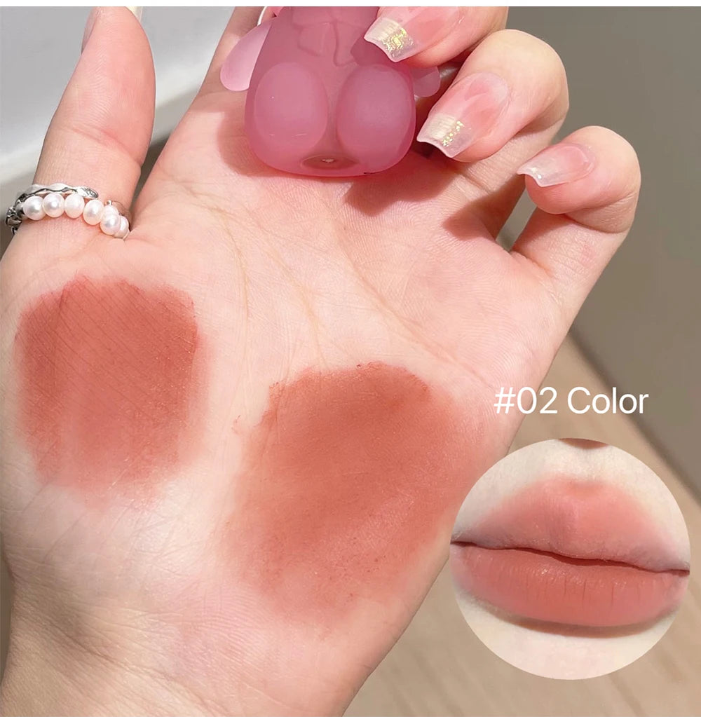 Portable Bear Keychain Velvet Matte Lip Mud - 11