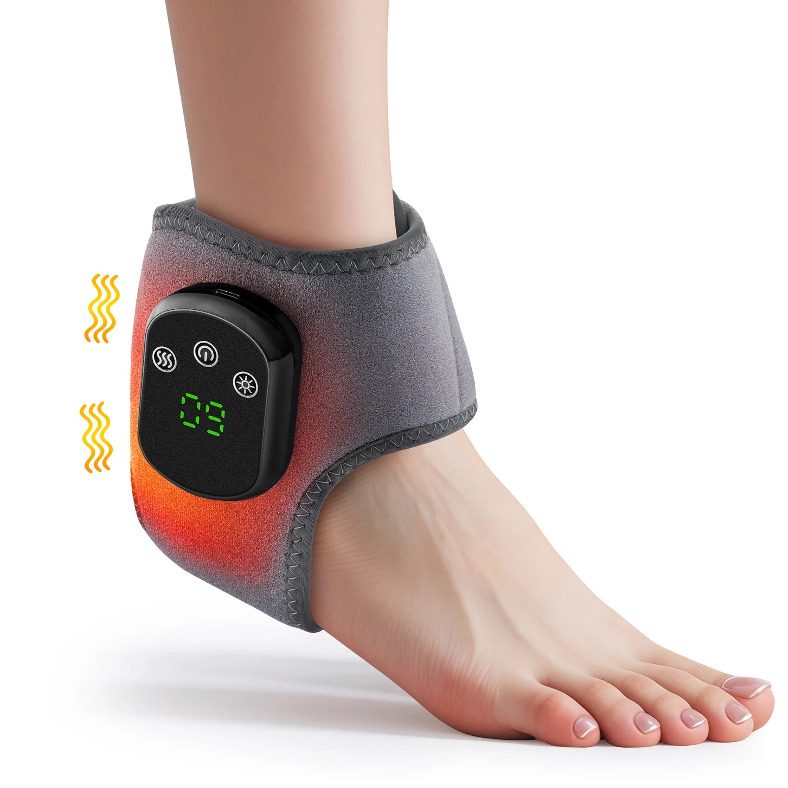 Heated Vibration Ankle Massager Brace for Pain Relief - 15