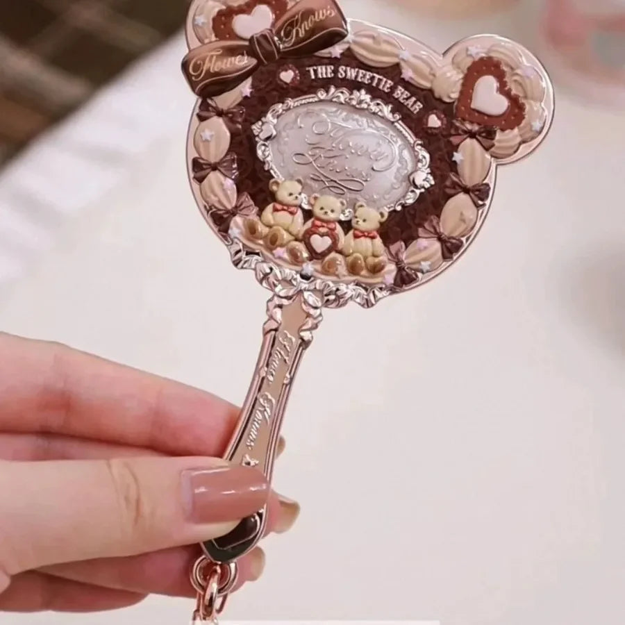 Decorative Mini Handheld Makeup Mirror Keychain - 8