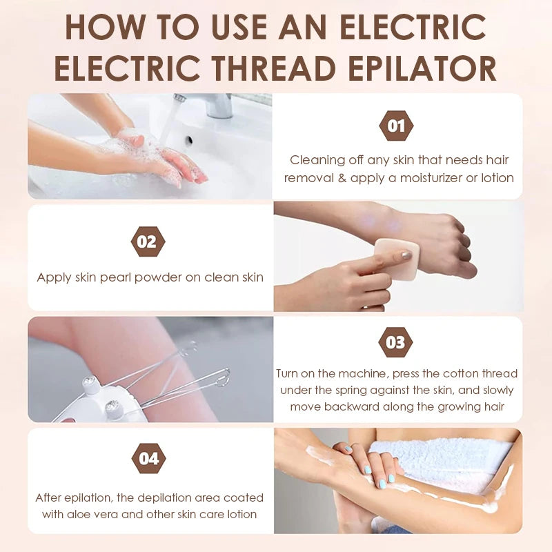 Electric Cotton Thread Hair Remover for Face and Body - 14