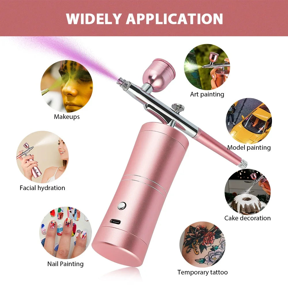 Portable Mini Airbrush Kit for Nail Art and Makeup - 12