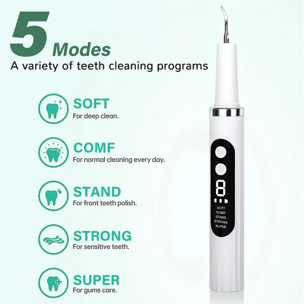 Ultrasonic Electric Teeth Tartar and Plaque Remover - 5