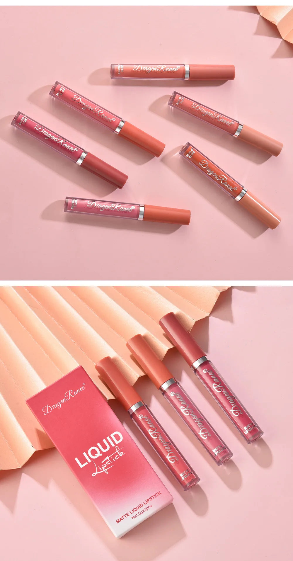 3-Piece Waterproof Matte Liquid Lipstick Set - 13