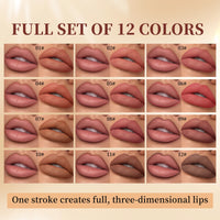 12-Color Waterproof Matte Lip Liner Pencil Set