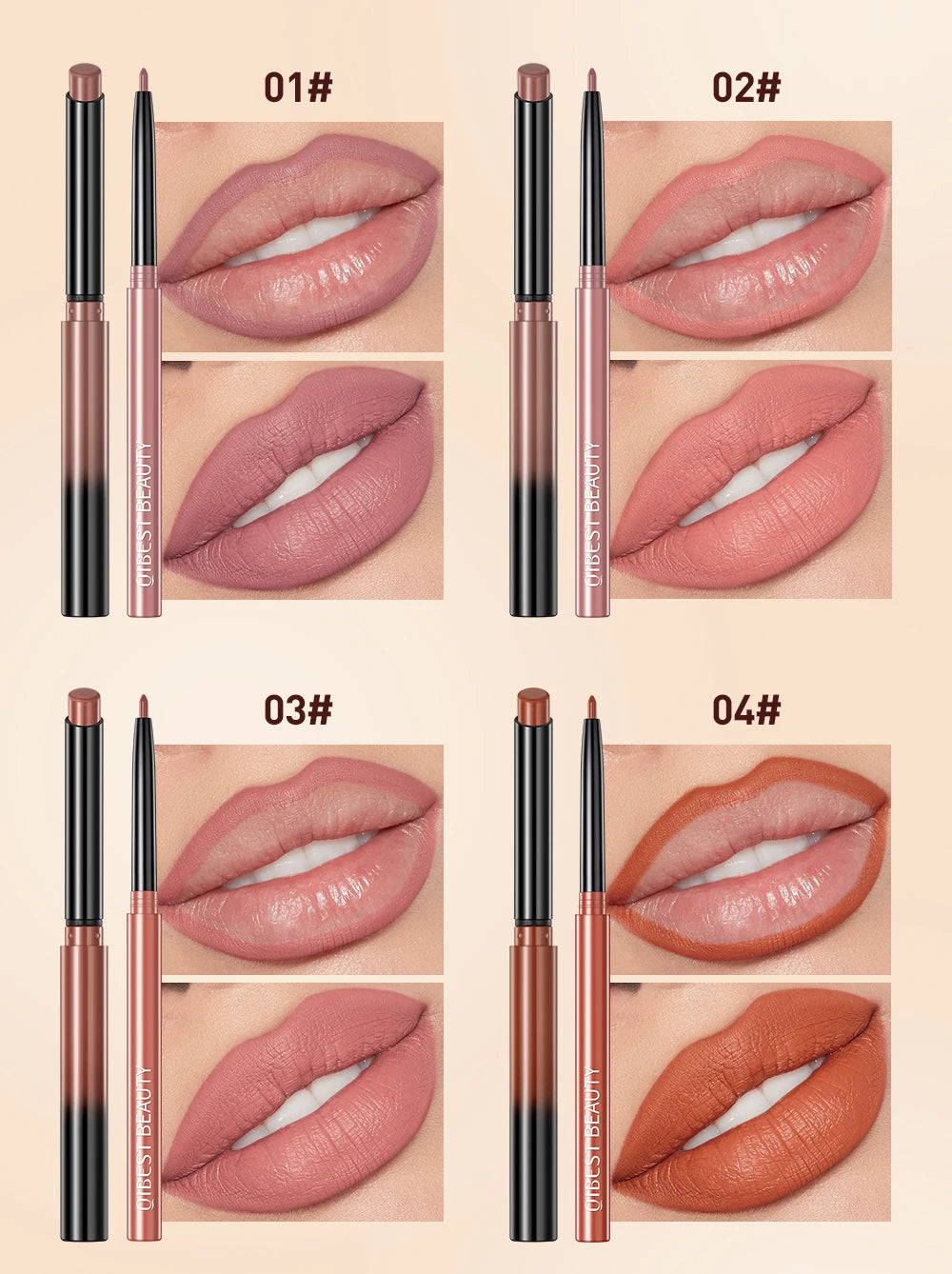 Matte Lipstick and Lip Liner Duo Set - 16