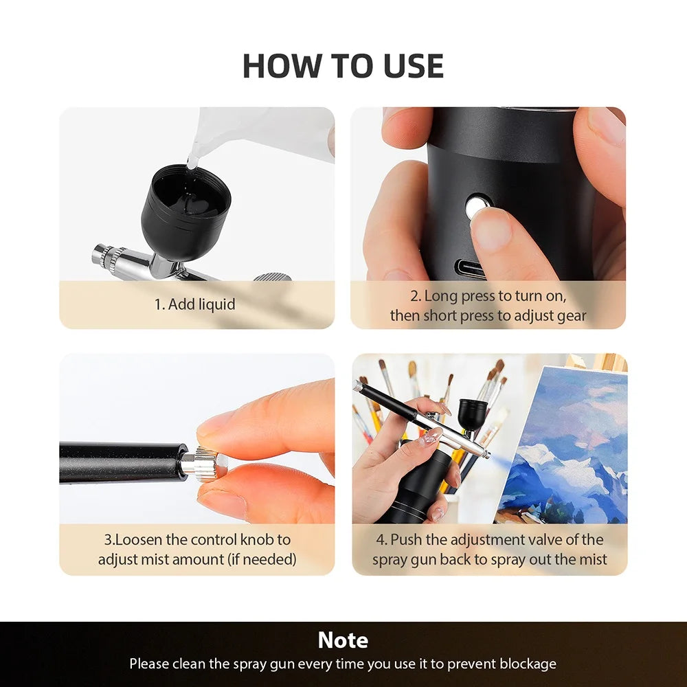 Portable Mini Airbrush Kit for Nail Art and Makeup - 31