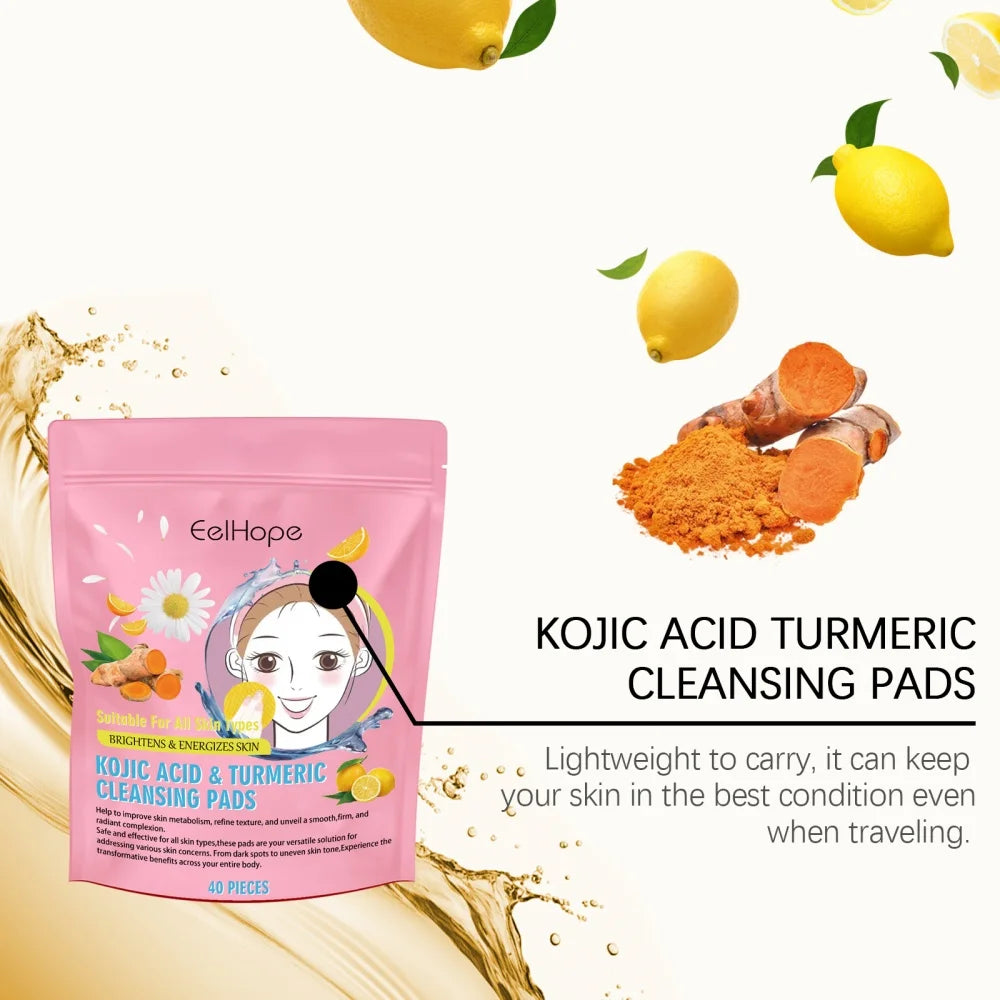Turmeric Kojic Acid Brightening Facial Cleansing Pads - 5
