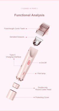 2-in-1 Waterproof Electric Hair Trimmer for Face and Body