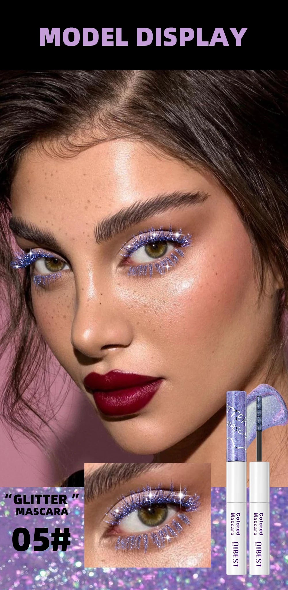 2-in-1 Glitter and Colored Mascara for Bold Eyelashes - 12