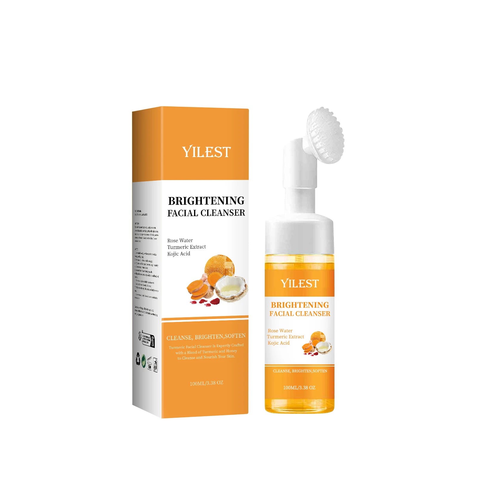 Brightening Turmeric Facial Cleanser with Exfoliating Brush - 9
