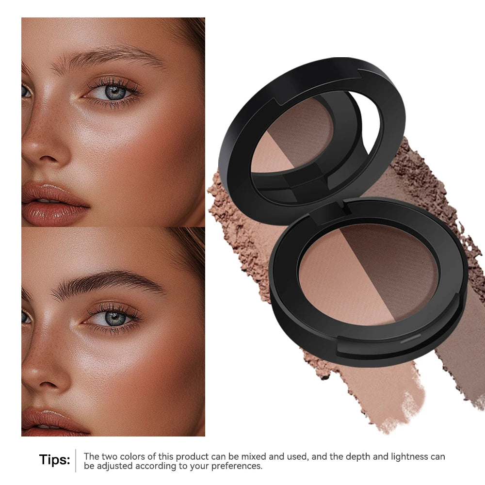 Dual-Tone Eyebrow Powder Duo with Brush - 3