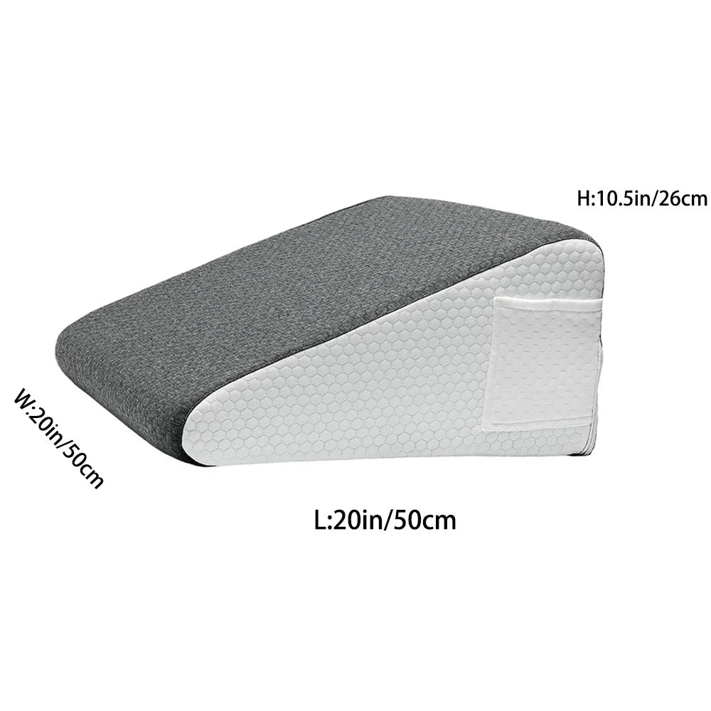 Memory Foam Bed Wedge Pillow for Snoring and Back Support - 8