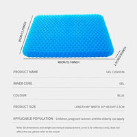 Ergonomic Honeycomb Gel Seat Cushion for Pain Relief