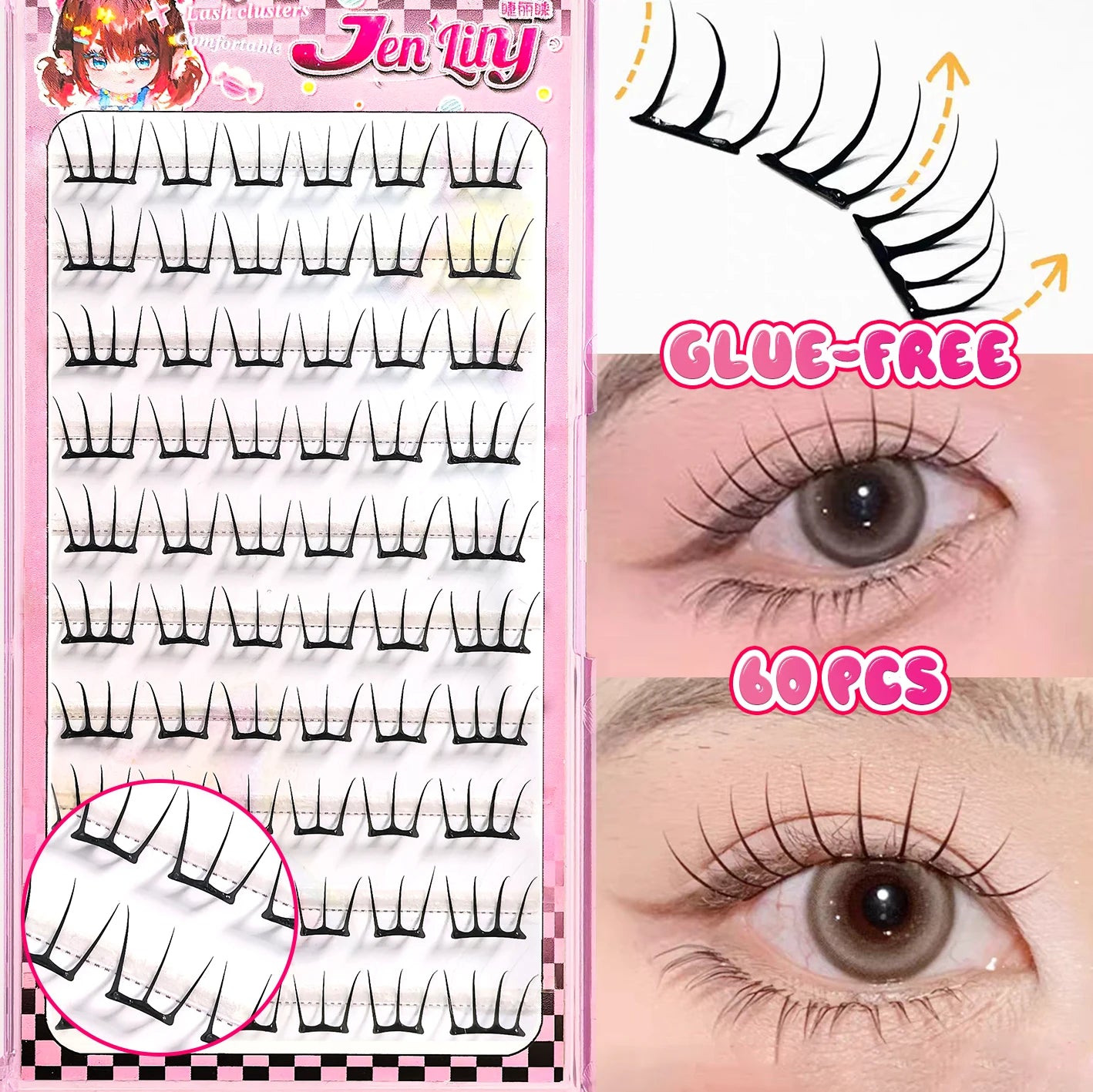 Self-Adhesive Manga Style DIY Cluster Lashes - 1