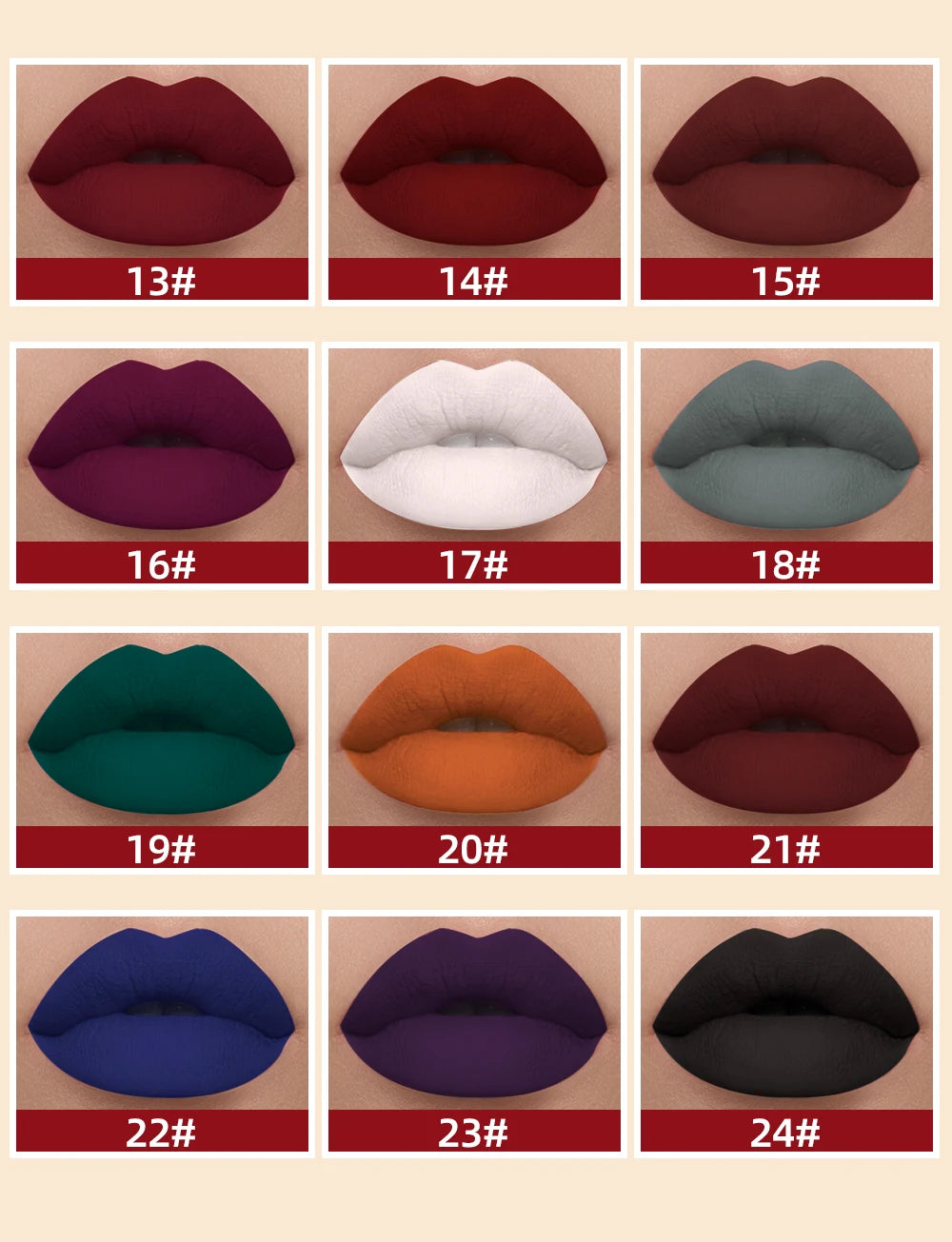 Long-Lasting Waterproof Velvet Matte Liquid Lipstick - 17