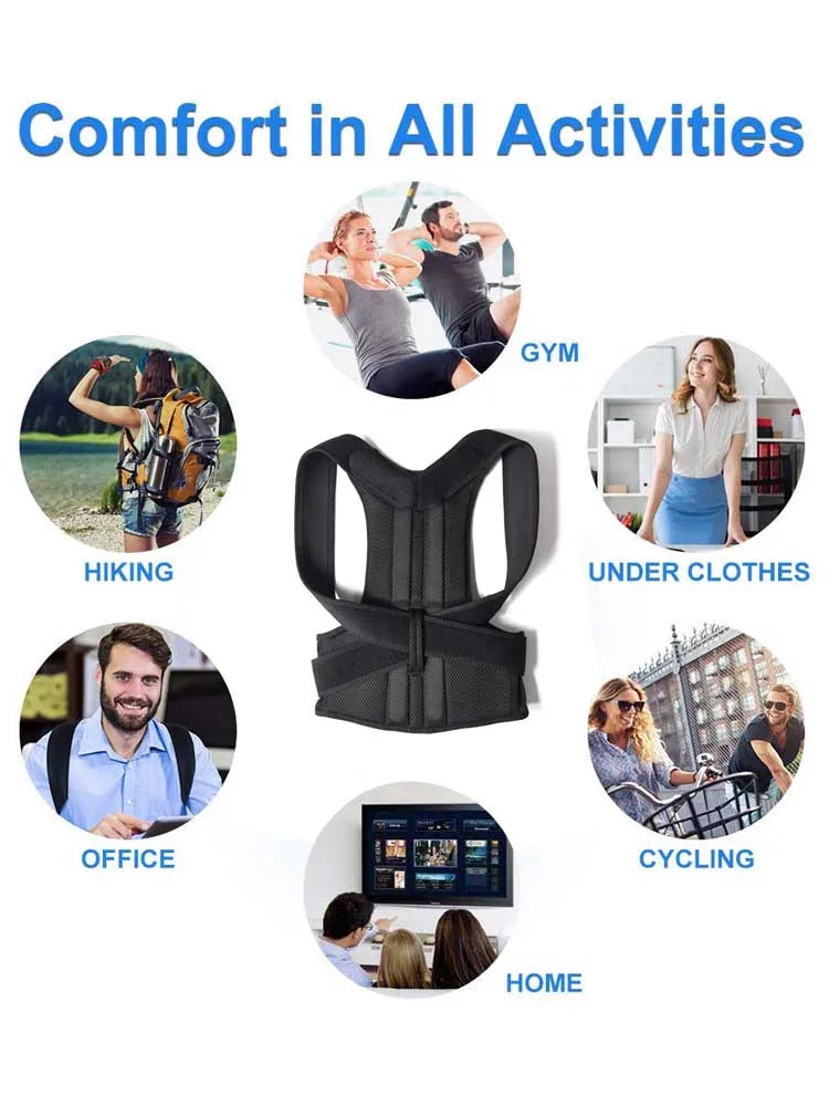 Adjustable Back Posture Corrector and Lumbar Support Brace - 11