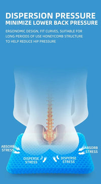 Ergonomic Honeycomb Gel Seat Cushion for Pain Relief