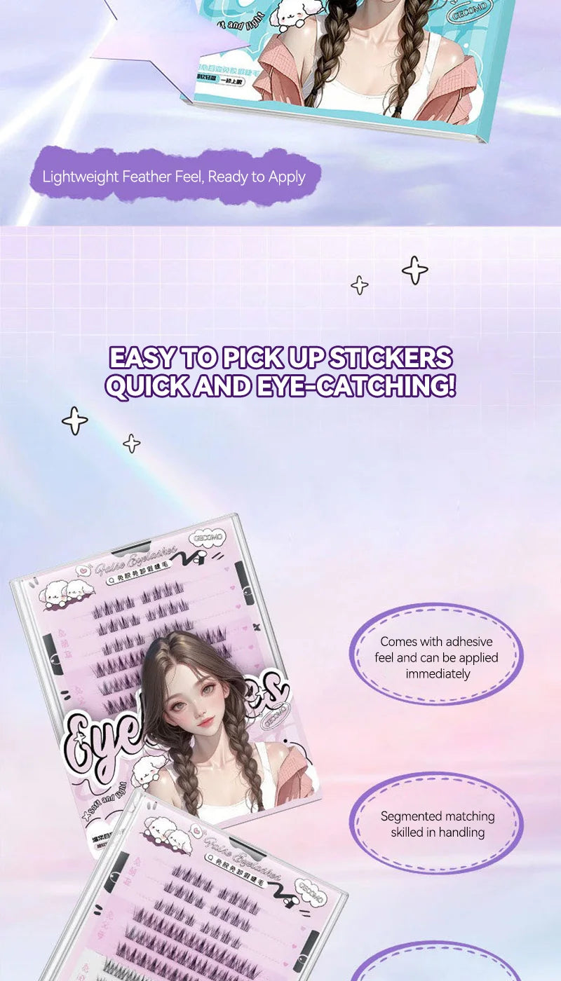 No-Glue DIY Cluster False Eyelashes Book - 8