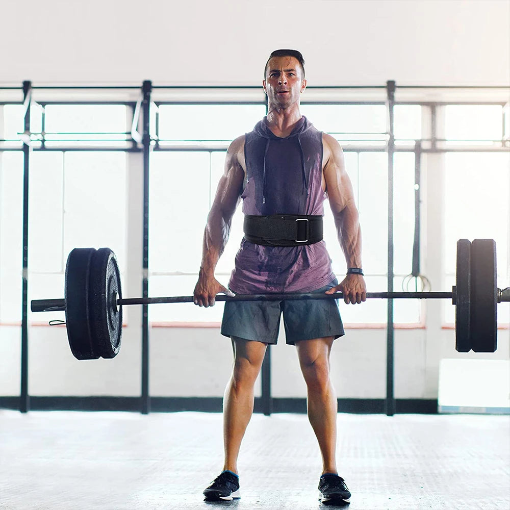 Self-Locking Weight Lifting Belt for Stability and Support - 16