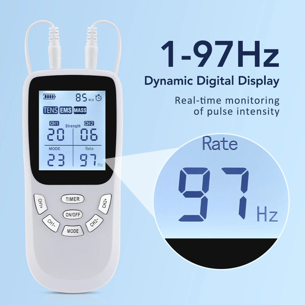 Dual-Channel TENS & EMS Muscle Stimulator for Pain Relief - 8