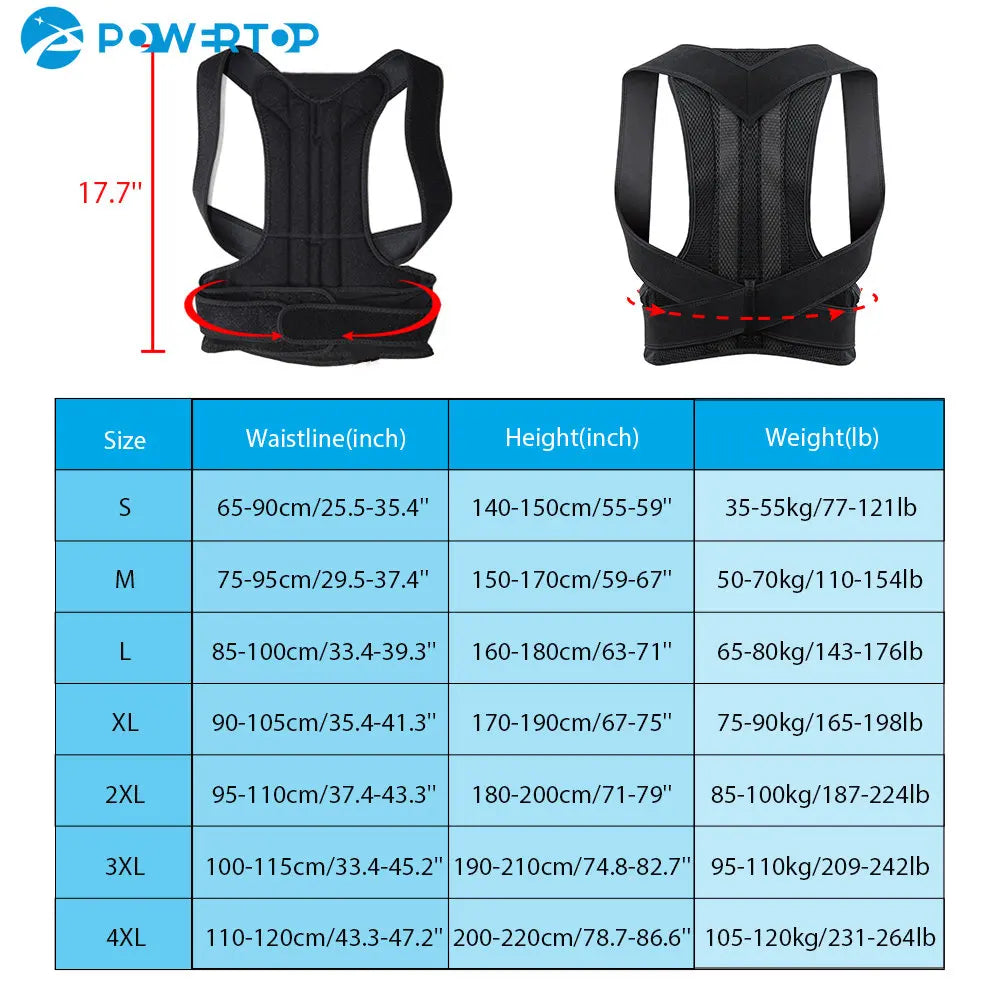 Adjustable Back Posture Corrector Brace for Pain Relief - 2