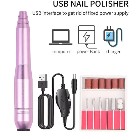 Portable Electric Nail File and Manicure Drill Kit