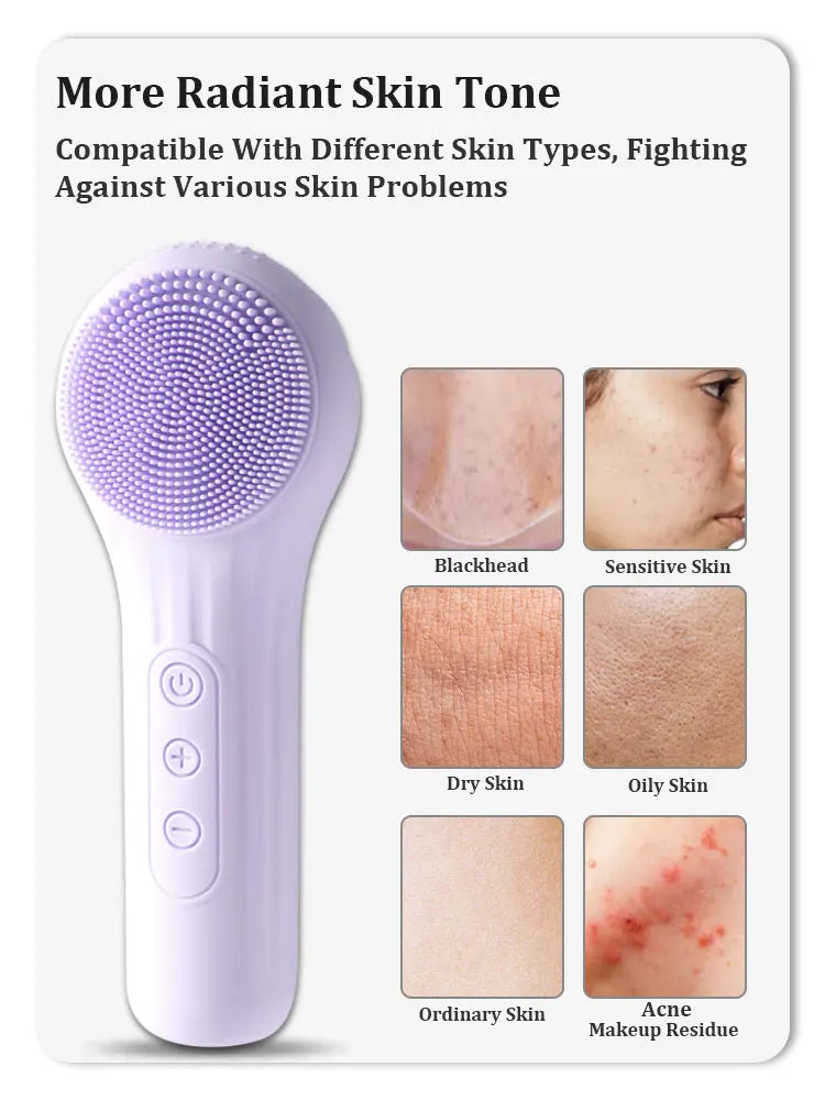 Sonic Electric Facial Cleansing & Anti-Aging Massage Brush - 11