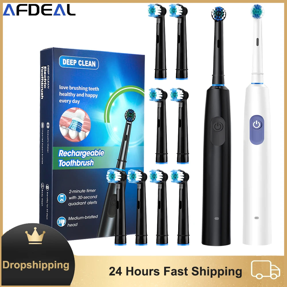 Rechargeable Rotary Electric Toothbrush with 4 Heads - 1