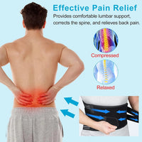 Adjustable Lumbar Support Back Brace for Pain Relief